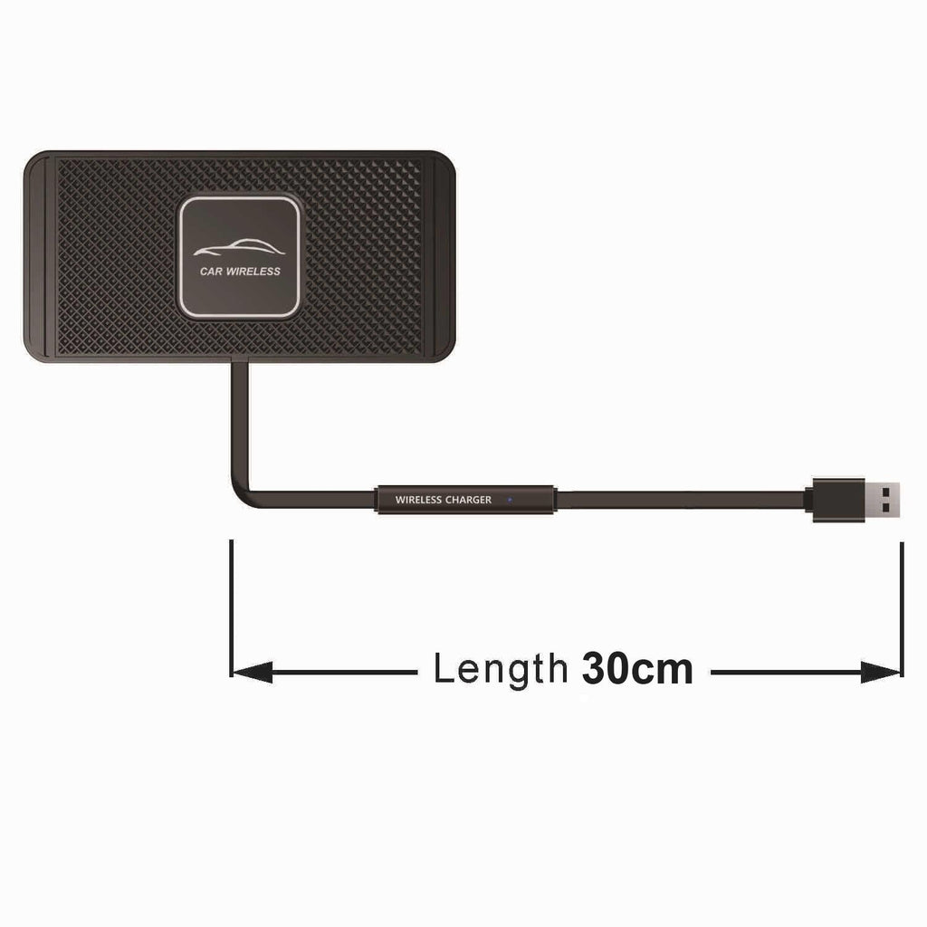 NNEIDS 15W Qi Car Wireless Charging Pad - 30Cm Short Cable Anti-Skid