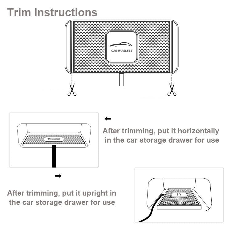 NNEIDS 15W Qi Car Wireless Charging Pad - 30Cm Short Cable Anti-Skid