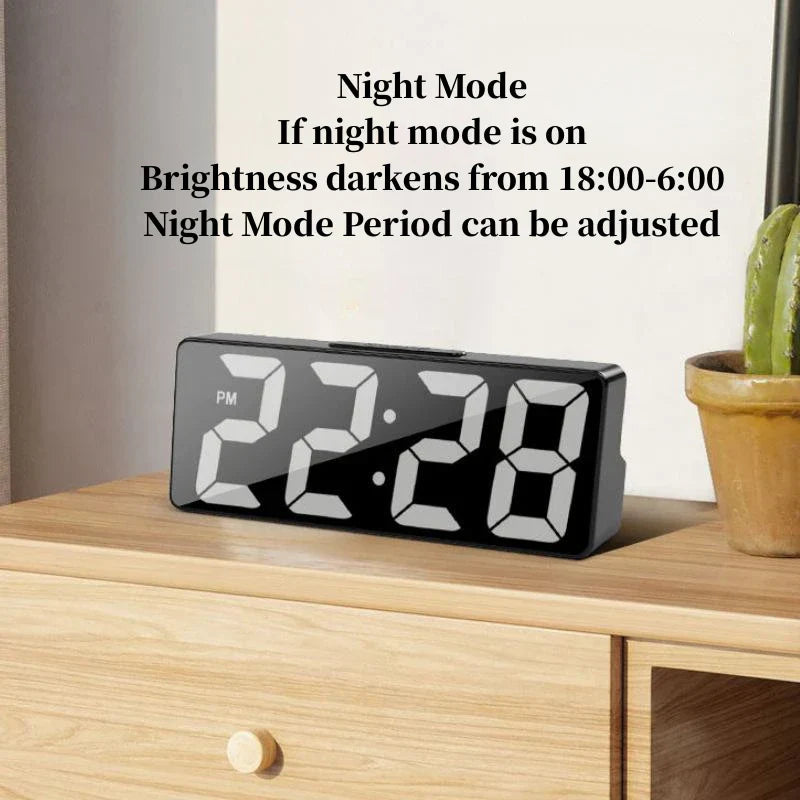 Voice Control Digital Alarm Clock – LED Display-3