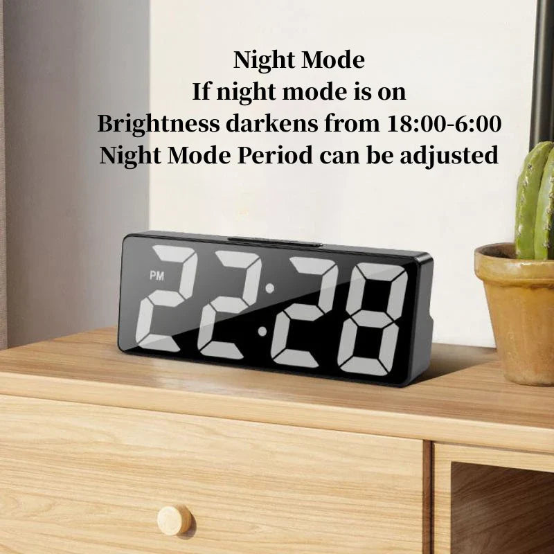 NNEOBA Voice Control Digital Alarm Clock – LED Display