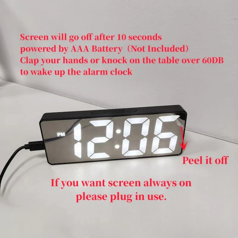 Voice Control Digital Alarm Clock – LED Display-4