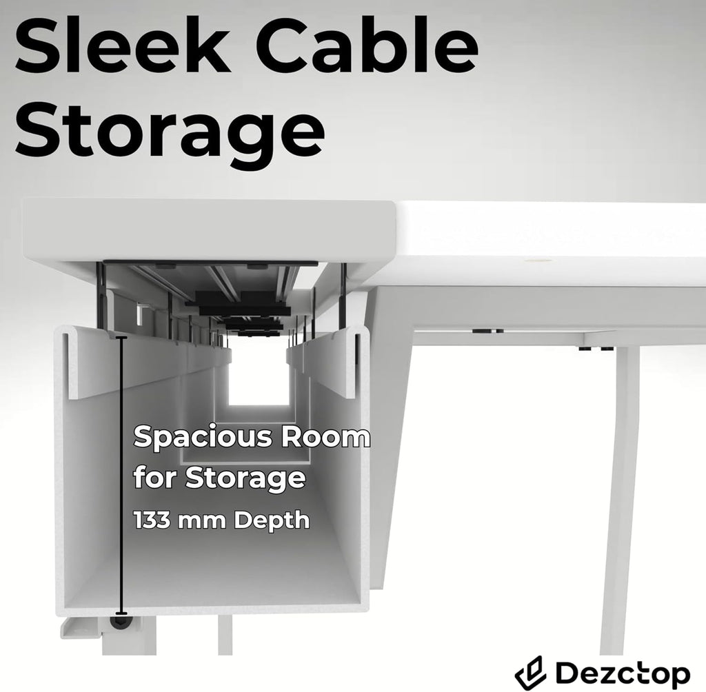 Large Gaming Desk with Pegboard and Cable Management